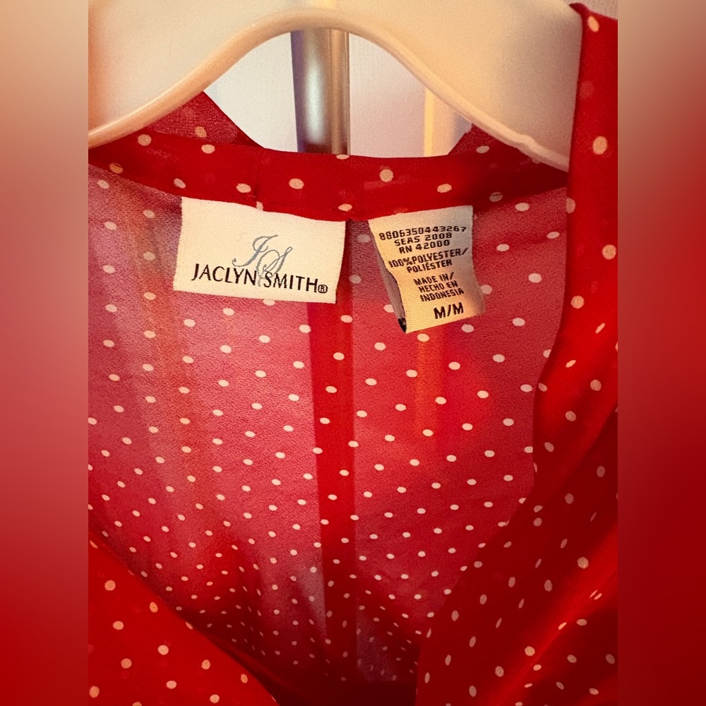 Jaclyn Smith Red Polka Dot 3 Piece Blouse & Skirt Outfit Size Medium NWOT - Picture 5 of 8